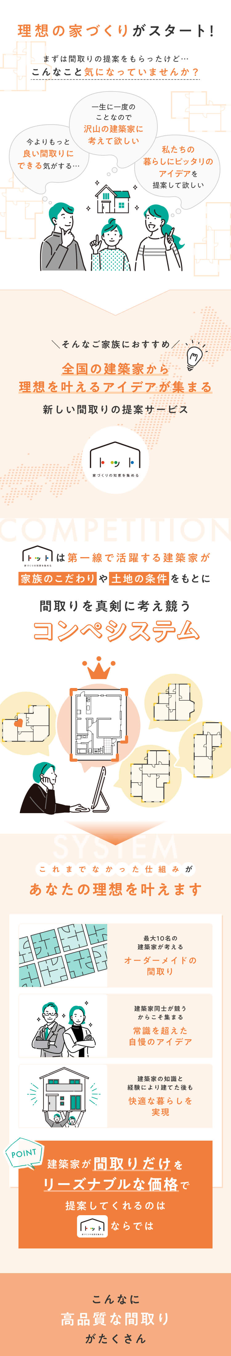 理想の家づくりに、全国の建築家から理想を叶えるアイデアが集まる